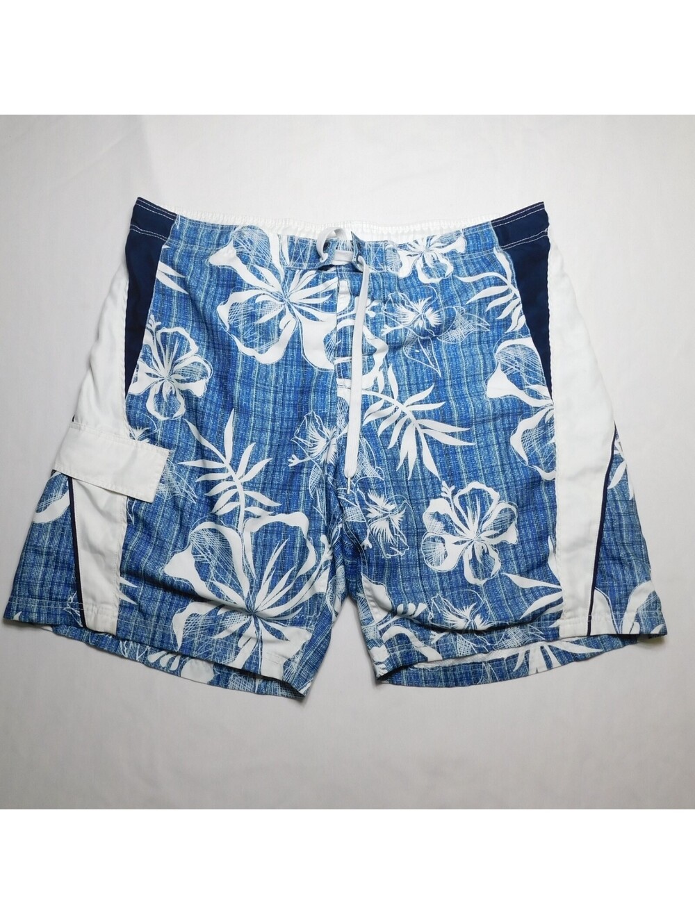 OP Ocean Pacific Men's Swim Trunks Size 2XL 44-46 Blue Floral Board Shorts Cargo
